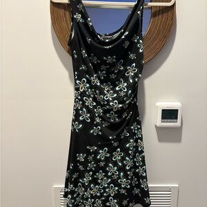 Jodi Kristopher Black and Blue Floral Mini Dress